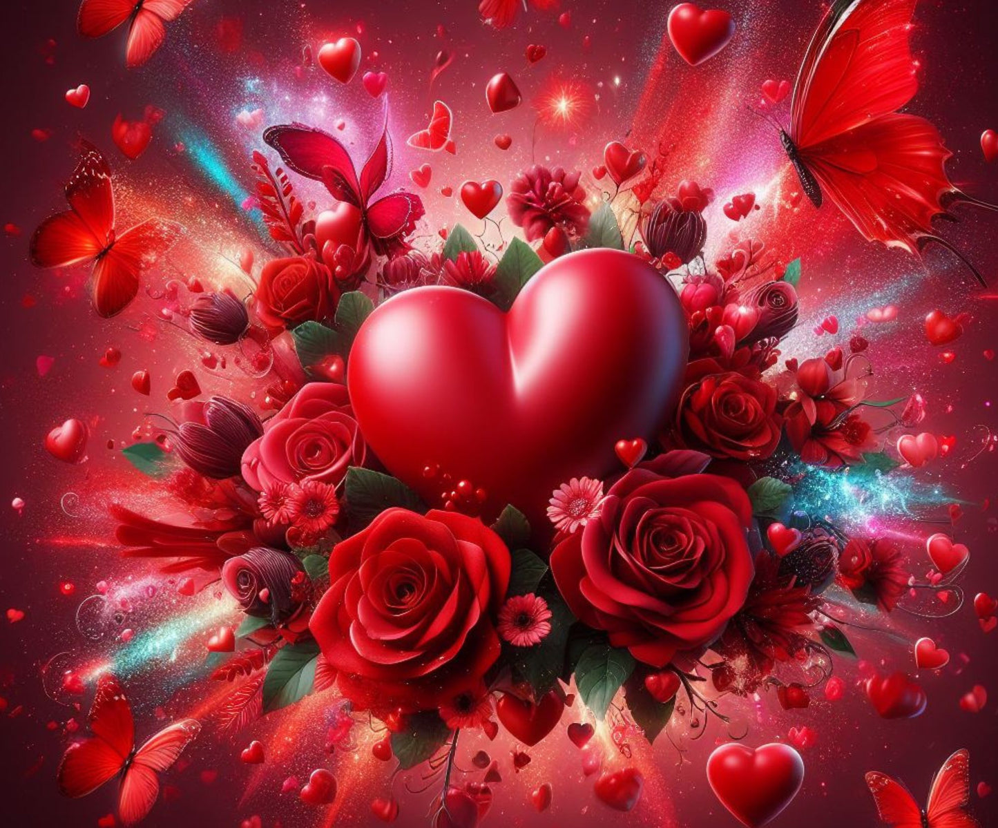 🎨 Tapis de souris – Je T’aime – Cœur Romantique &amp; Roses Enchantées