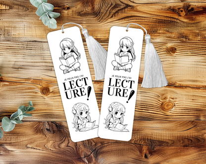 Marque-pages aluminium "Je peux pas, j'ai lecture !"