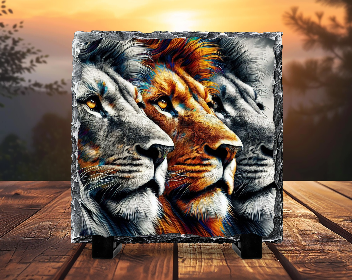 Ardoise Décorative –  Lions Majestueux