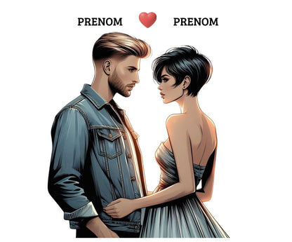 🎨 Tapis de souris – Couple Amoureux – Personnalisé avec vos Prénoms