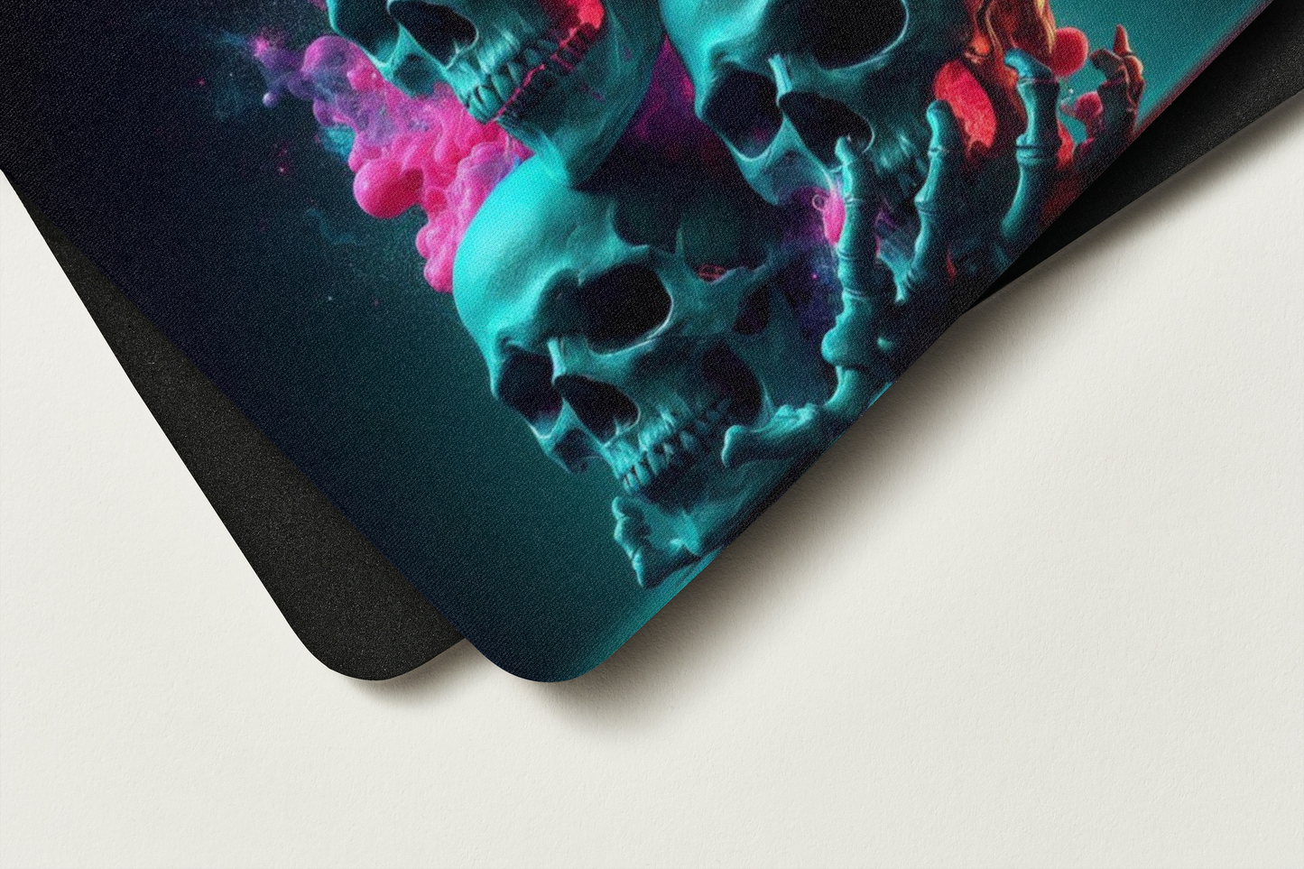 Tapis de souris - 3 crânes en fusion coloré