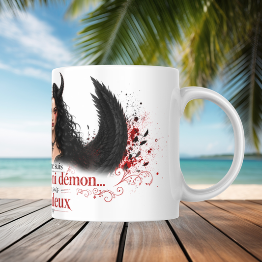 Mug « Ni Ange Ni Démon… Je Suis Les Deux » – Élégance Mystique (A&C My Créa)
