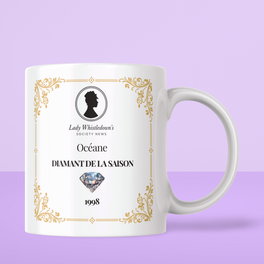 Mug Personnalisé Diamant de la Saison Prénom Année (A&C My Créa)