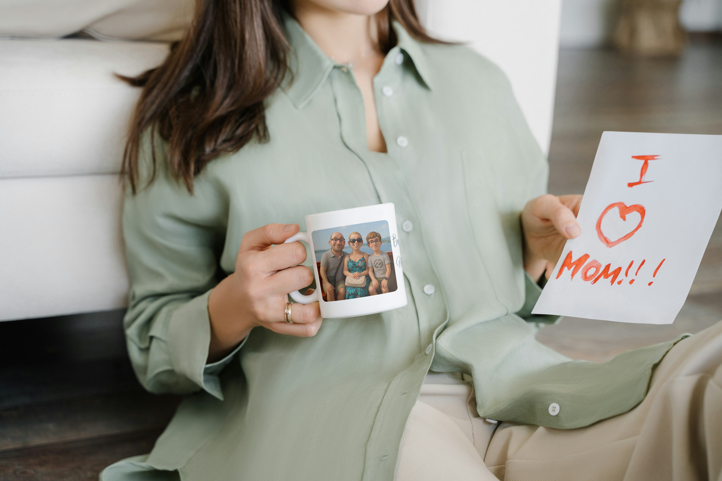 Mug Personnalisé Photo Famille – Effet Cartoon (A&C My Créa)