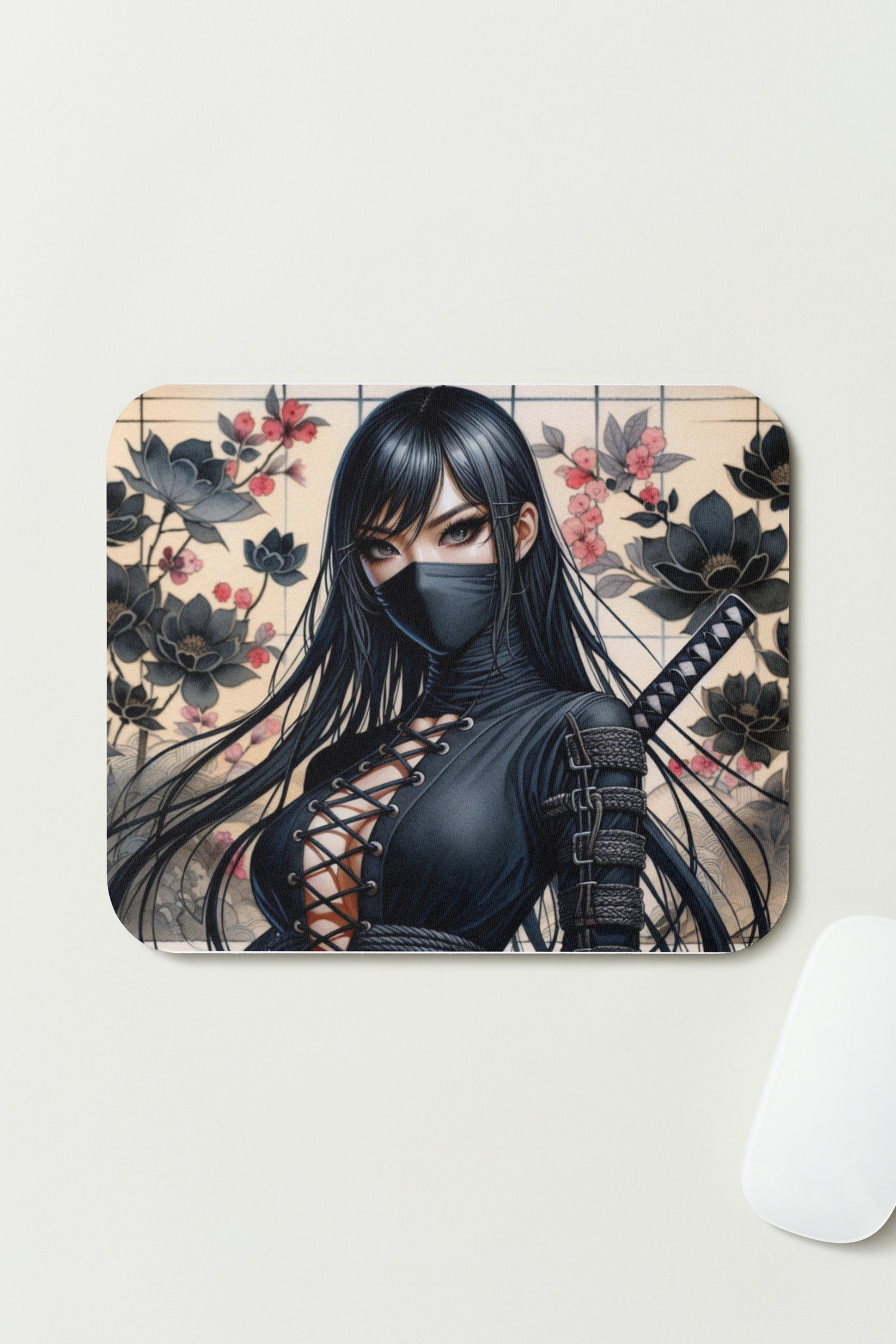 Tapis de souris – Femme Ninja  🥷 - Force et Mystère