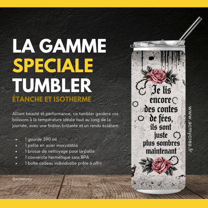 Tumbler Gothique Lecture Crâne Contes de Fées - Gourde Isotherme 590 ml (A&C My Créa)