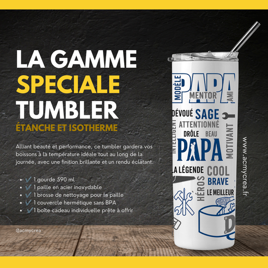 Tumbler « Le Meilleur Papa » – Le Cadeau Idéal pour un Papa Exceptionnel (A&C My Créa)