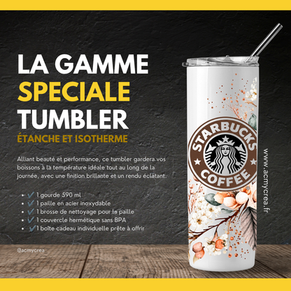 Tumbler Starbucks Floral – Élégance Café & Style Raffiné (A&C My Créa)