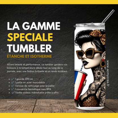 Tumbler Pin-Up Tournesols & Style Rock Chic (A&C My Créa)