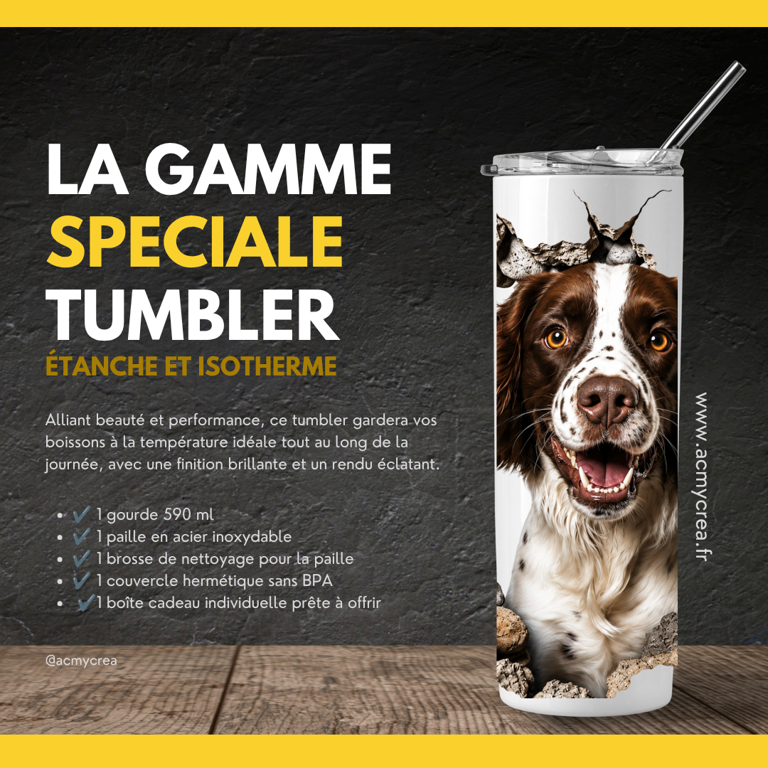 Tumbler Chien Springer Spaniel – Compagnon Fidèle & Design Original (A&C My Créa)