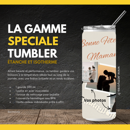 Tumbler Bonne Fête Maman Personnalisé – Cadeau Original 590 ml (A&C My Créa)