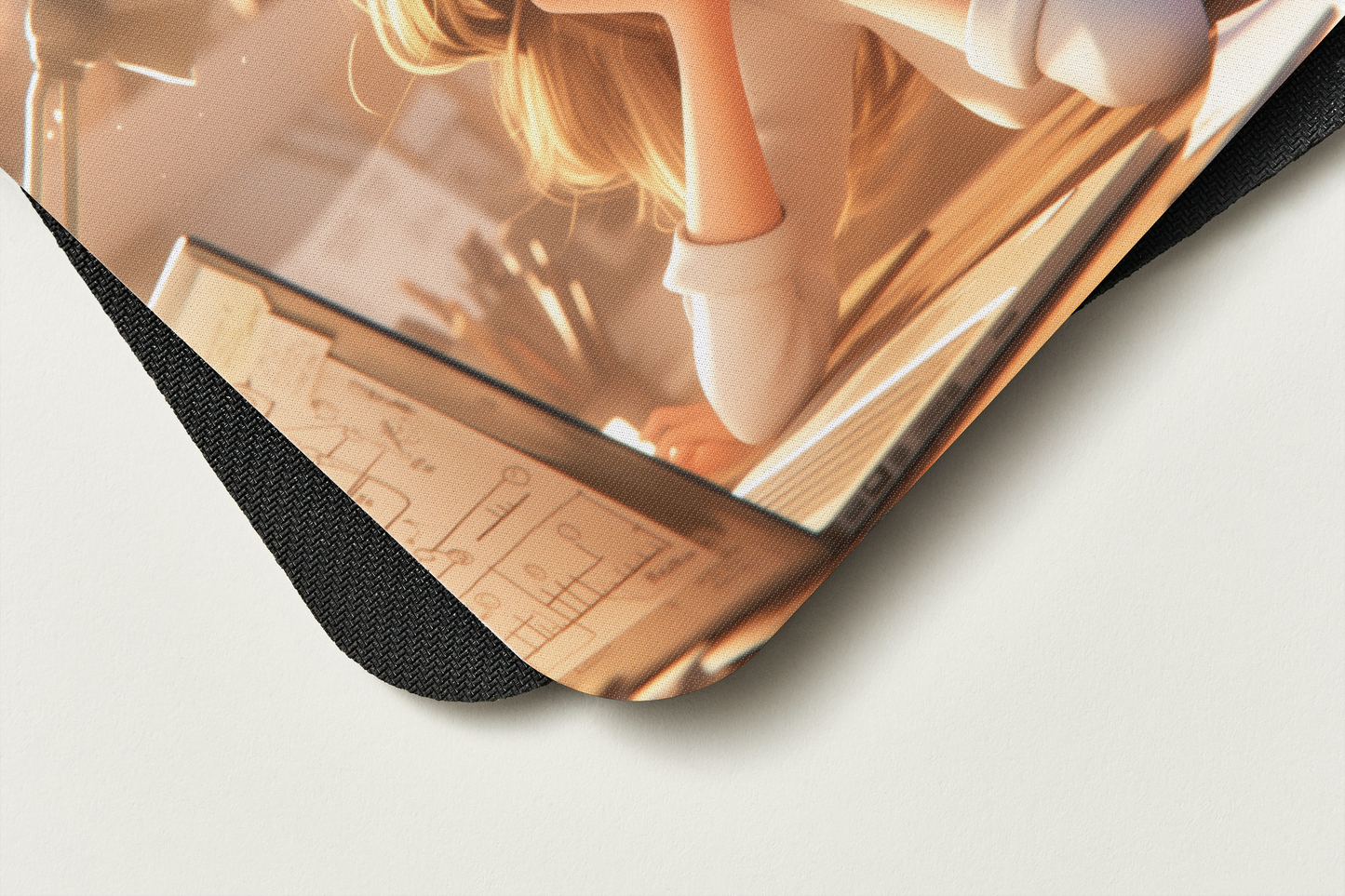 Tapis de souris – Fille devant un Écran d’Ordinateur  💻 - Créativité & Concentration