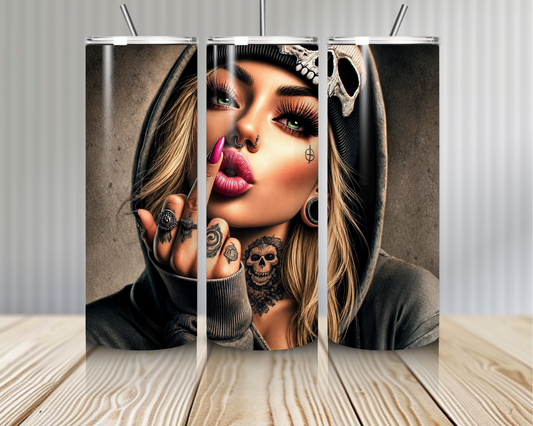 Tumbler Dark Girl Tattoo – Attitude Rebelle - Blonde ou Brune (A&C My Créa)