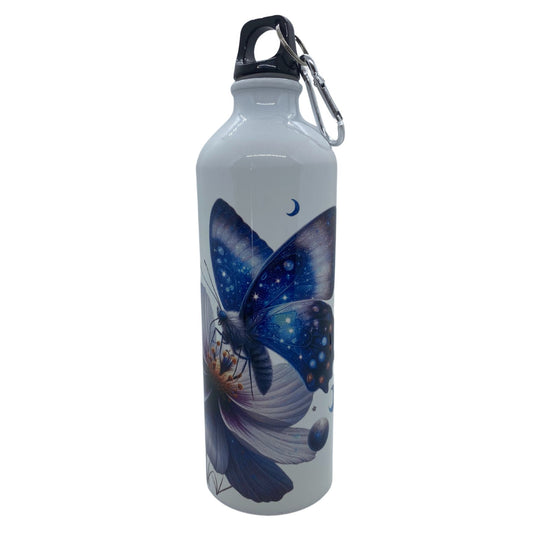 Gourde Sport Aluminium 750 ml - Papillon bleu sur fleur