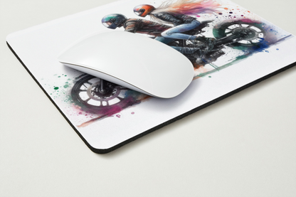 🎨 Tapis de souris – Couple de Motards – Évasion & Liberté à Deux