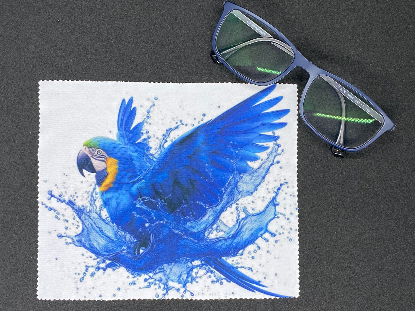 Lingette microfibre pour écran et lunette "Perroquet Bleu"