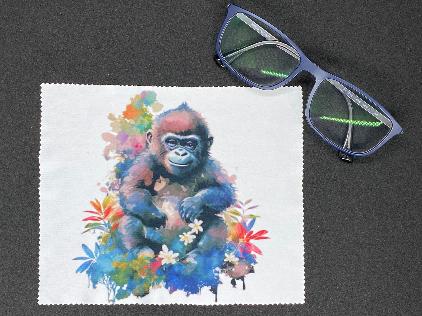 Lingette microfibre pour écran et lunette "Bébé Gorille"