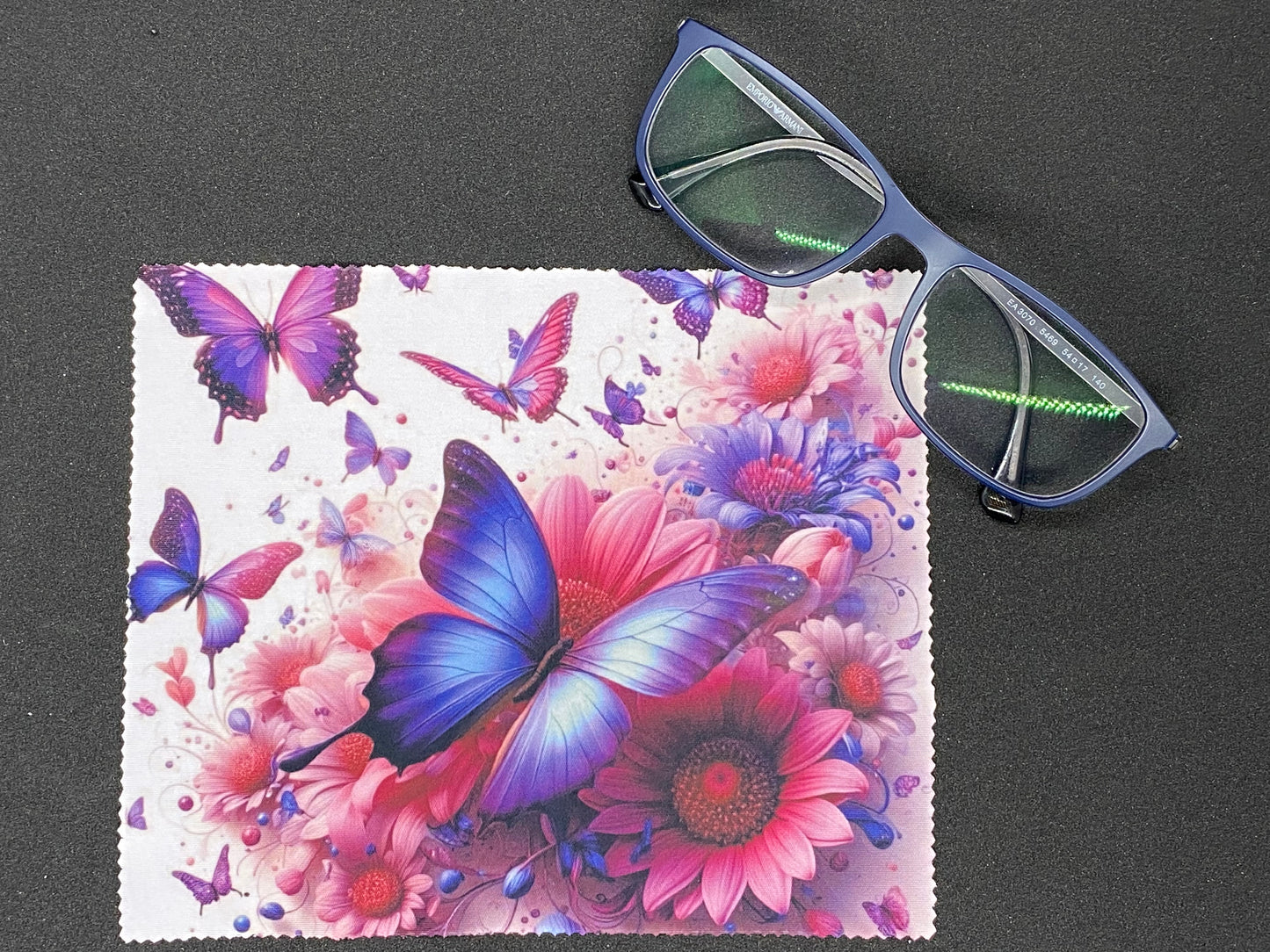 Lingette microfibre pour écran et lunette "Papillon bleu"