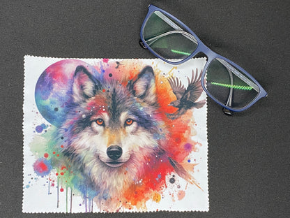 Lingette microfibre pour écran et lunette "Loup"