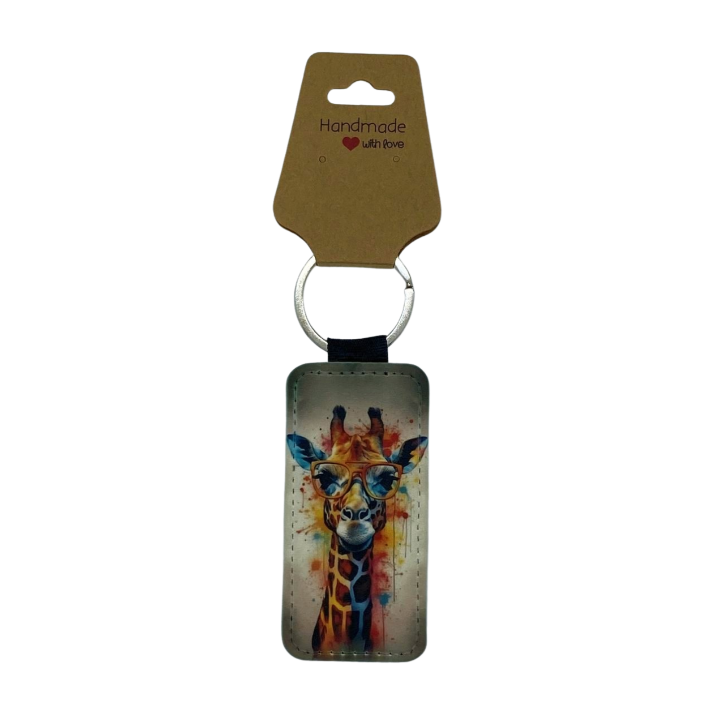 Porte-clé Tête de girafe avec lunette Pop Art