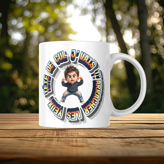 Mug Fun & Décalé – « J’vais T’arracher les Yeux » petit garçon (A&C My Créa)