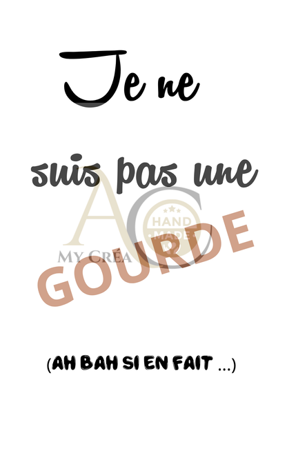 Bouteille - Gourde isotherme 750 ml inox bambou "Je ne suis pas une gourde" (A&C My Créa)