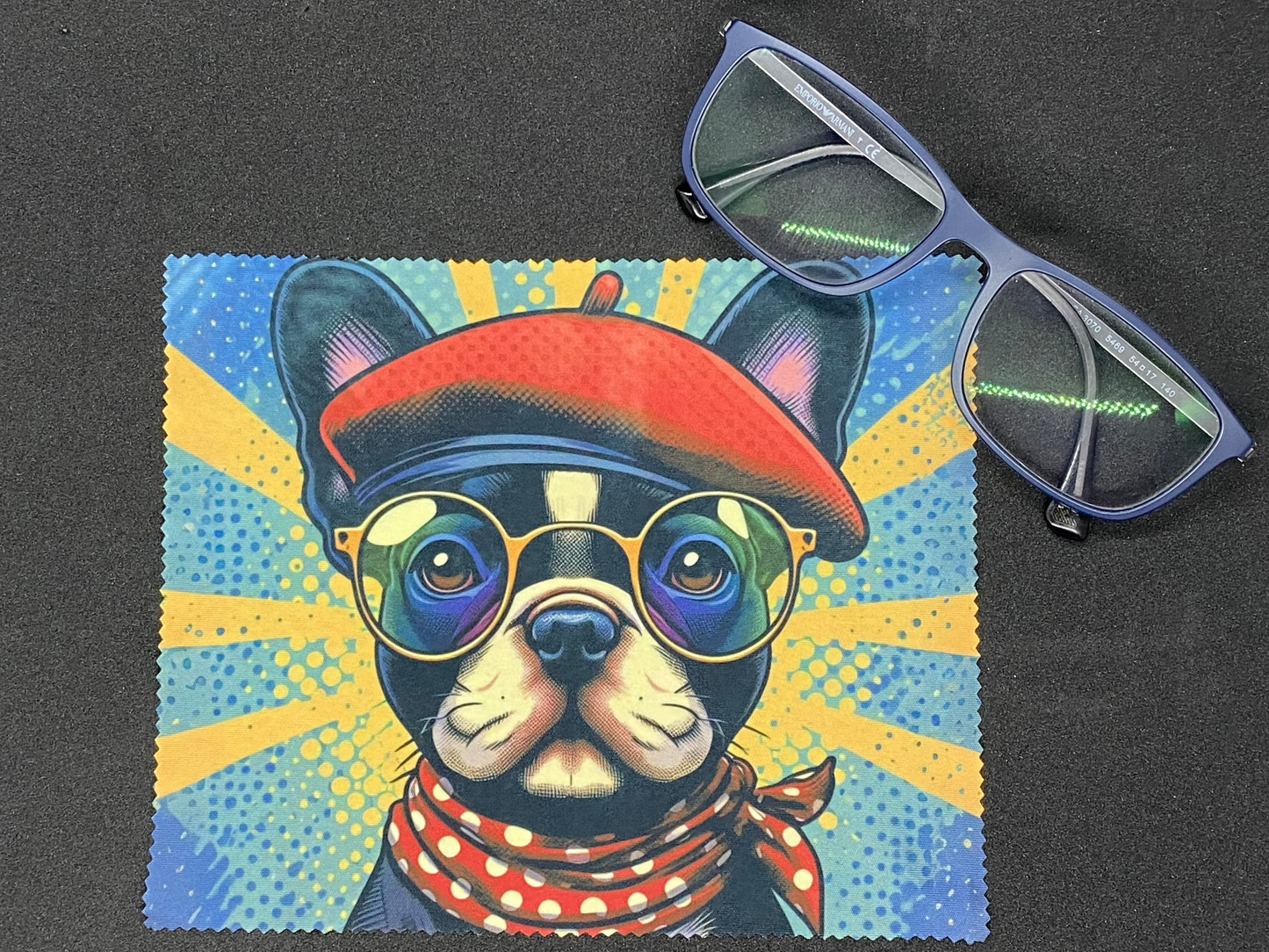 Lingette microfibre pour écran et lunette "Chien Pop Art"