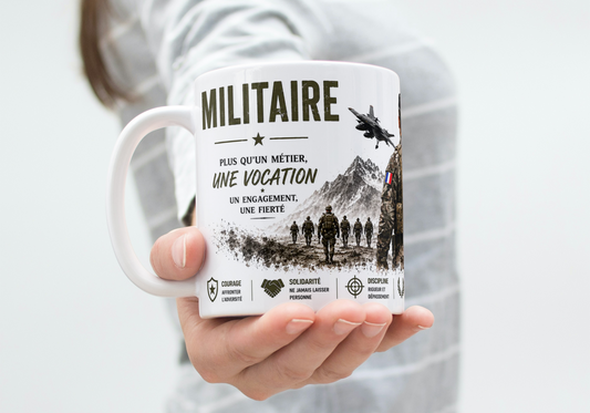 Mug « Militaire – Plus Qu’un Métier, Une Vocation » – Armée Française (A&C My Créa)
