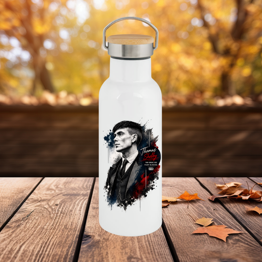 Bouteille - Gourde isotherme 750 ml - bouchon bambou - Style Gangster Britannique – Bouteille Inox Vintage