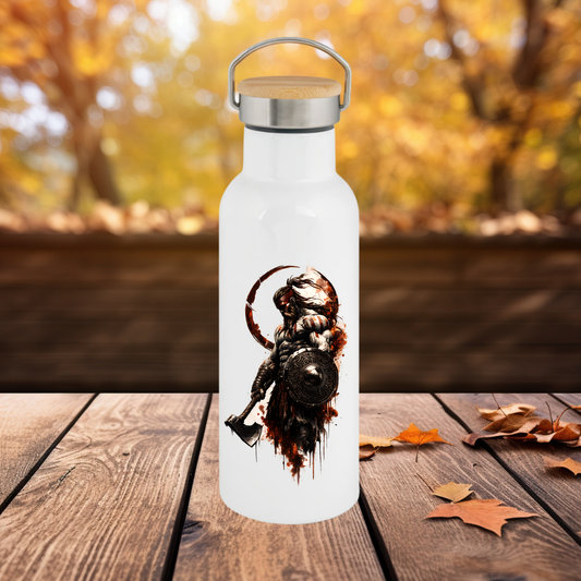 Bouteille - Gourde isotherme 750 ml - bouchon bambou - Viking – Bouteille Inox Guerrier Nordique