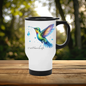 Mug thermos - isotherme Aluminium 450 ml Colibri "C'est l'heure du café"