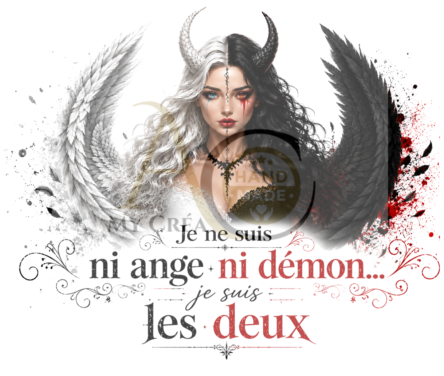 Tumbler Ange & Démon – Design Mystique et Dualité Intérieure (A&C My Créa)