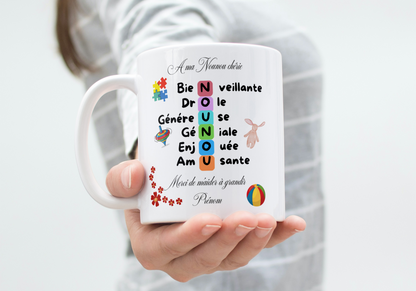 Mug Merci Nounou – Cadeau Original Nounou Personnalisé (A&C My Créa)