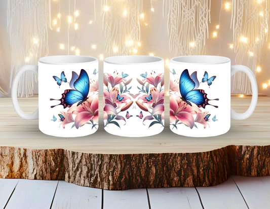 Mug Fleur Papillon – Cadeau Élégant (A&C My Créa)