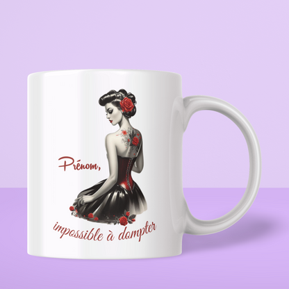 Mug Femme Personnalisé Prénom – Impossible à Dompter (A&C My Créa)