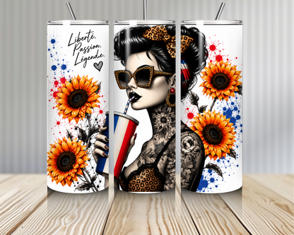 Tumbler Pin-Up Tournesols & Style Rock Chic (A&C My Créa)