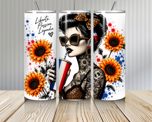 Tumbler Pin-Up Tournesols & Style Rock Chic (A&C My Créa)