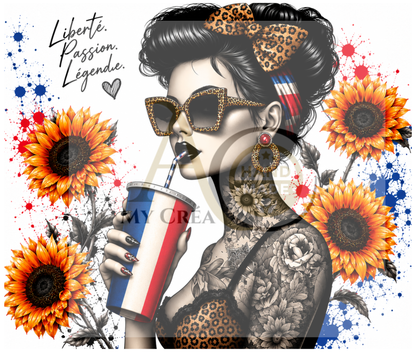 Tumbler Pin-Up Tournesols & Style Rock Chic (A&C My Créa)