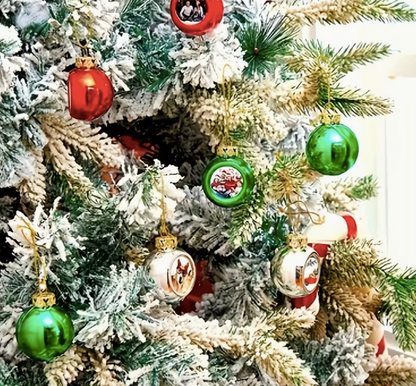 Boules de Noël personnalisables Ø 6 ou 8 cm - 6 coloris au choix
