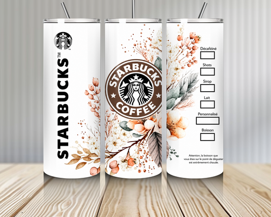 Tumbler Starbucks Floral – Élégance Café & Style Raffiné (A&C My Créa)