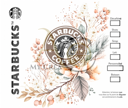 Tumbler Starbucks Floral – Élégance Café & Style Raffiné (A&C My Créa)