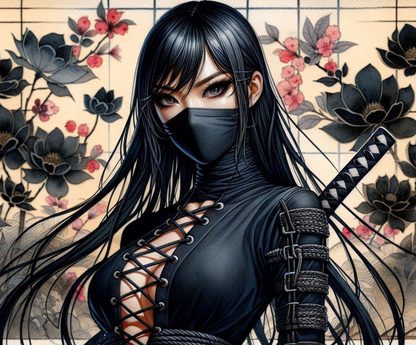 Tapis de souris – Femme Ninja  🥷 - Force et Mystère