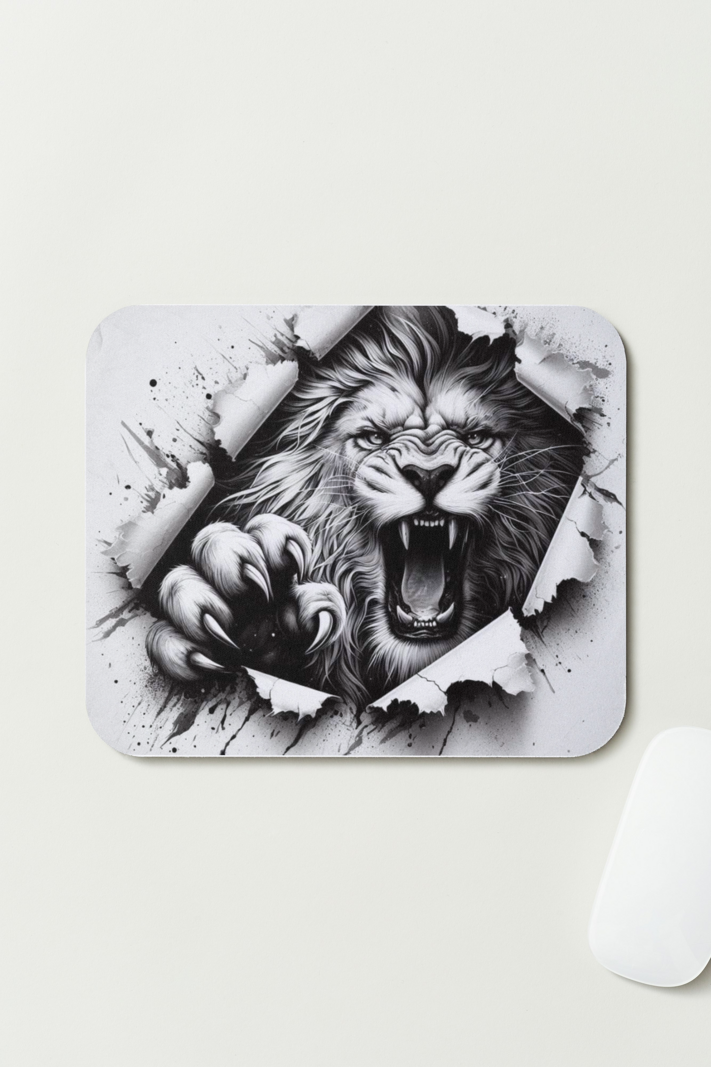 Tapis de souris Lion Rugissant 🦁 - Puissance & Instinct Sauvage