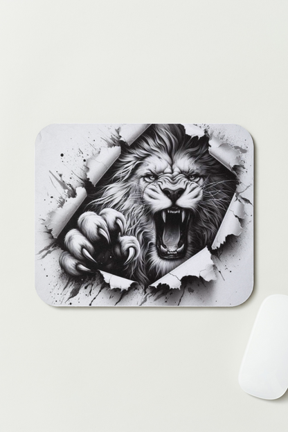 Tapis de souris Lion Rugissant 🦁 - Puissance & Instinct Sauvage
