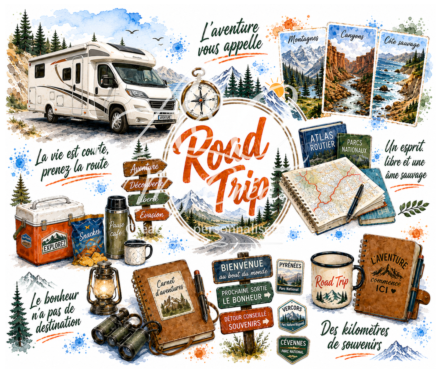 Tumbler Isotherme Road Trip – Camping-Car & Voyage