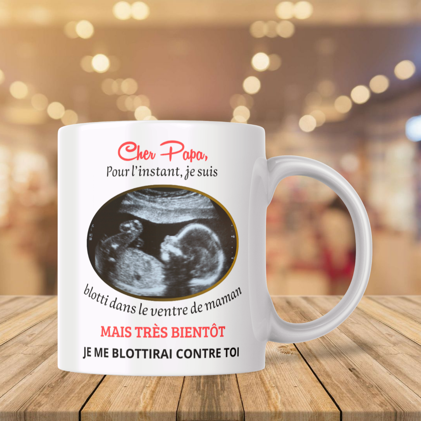 Mug Annonce Grossesse Personnalisable – Échographie Cadeau Surprise (A&C My Créa)