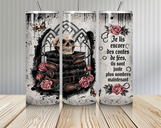 Tumbler Gothique Lecture Crâne Contes de Fées - Gourde Isotherme 590 ml (A&C My Créa)