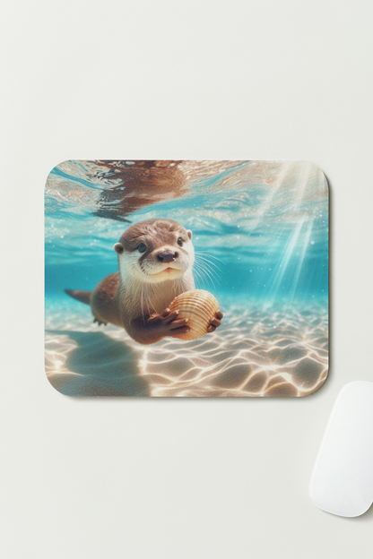 Tapis de souris - La loutre qui nage en mer