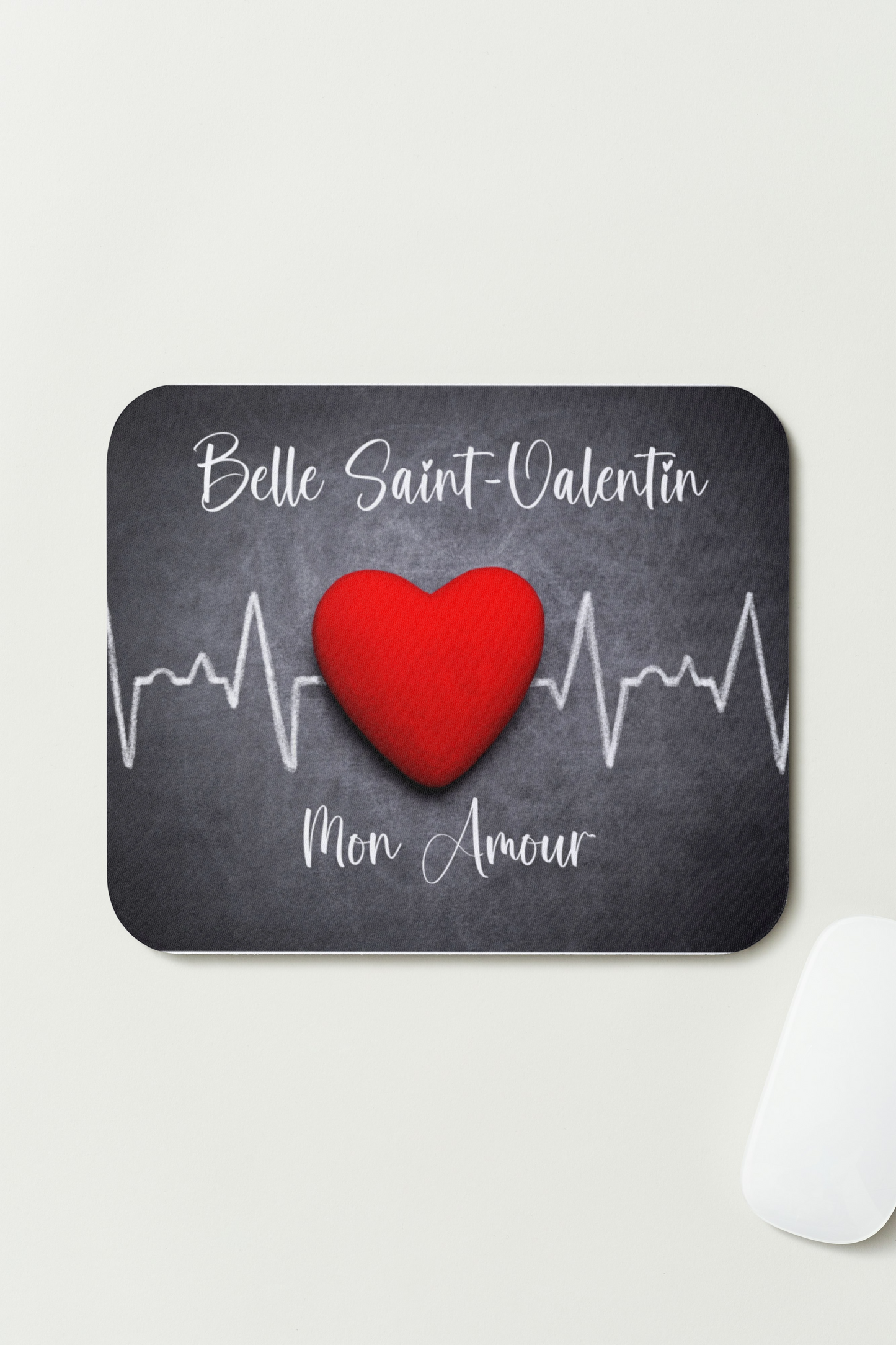🎨 Tapis de souris – Belle Saint-Valentin Mon Amour - Coeur & Battement du Cœur