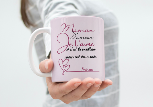 Mug Fête des Mères Personnalisé – Maman d’Amour avec Prénom (A&C My Créa)